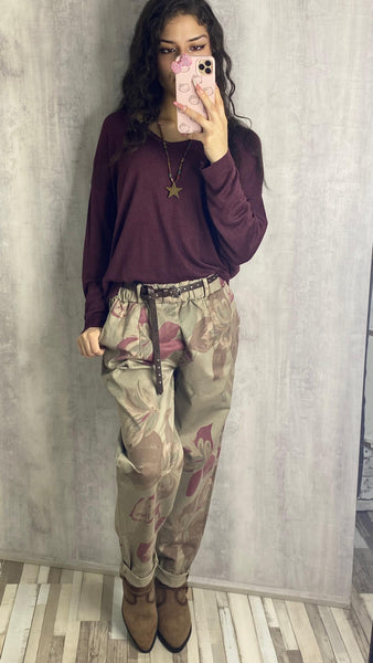 Pantalón de algodón estampado