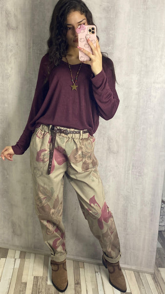 Pantalón de algodón estampado