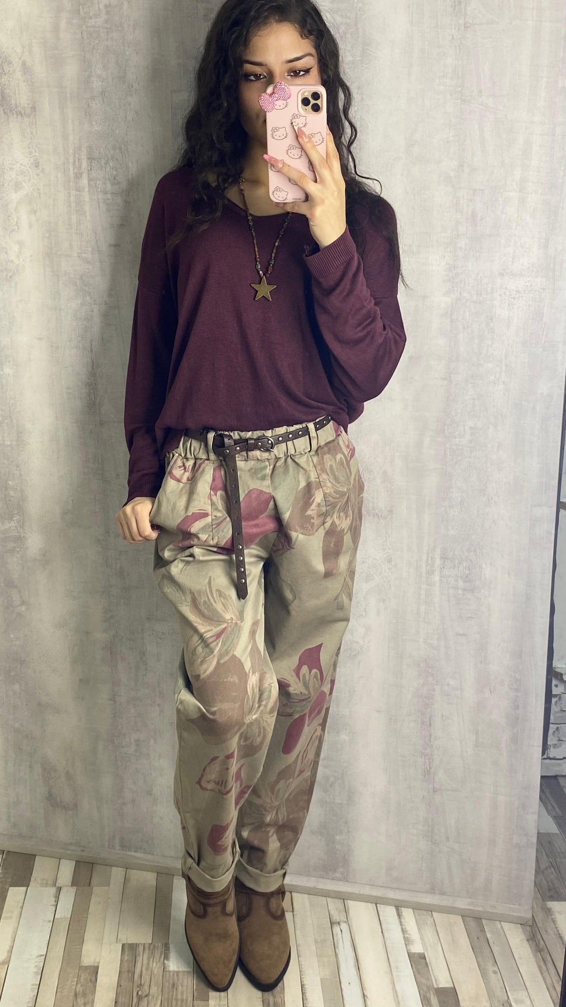 Jersey punto fino en granate