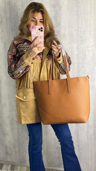 Bolso camel de polipiel