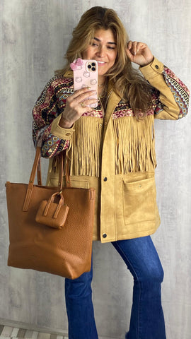 Bolso camel de polipiel