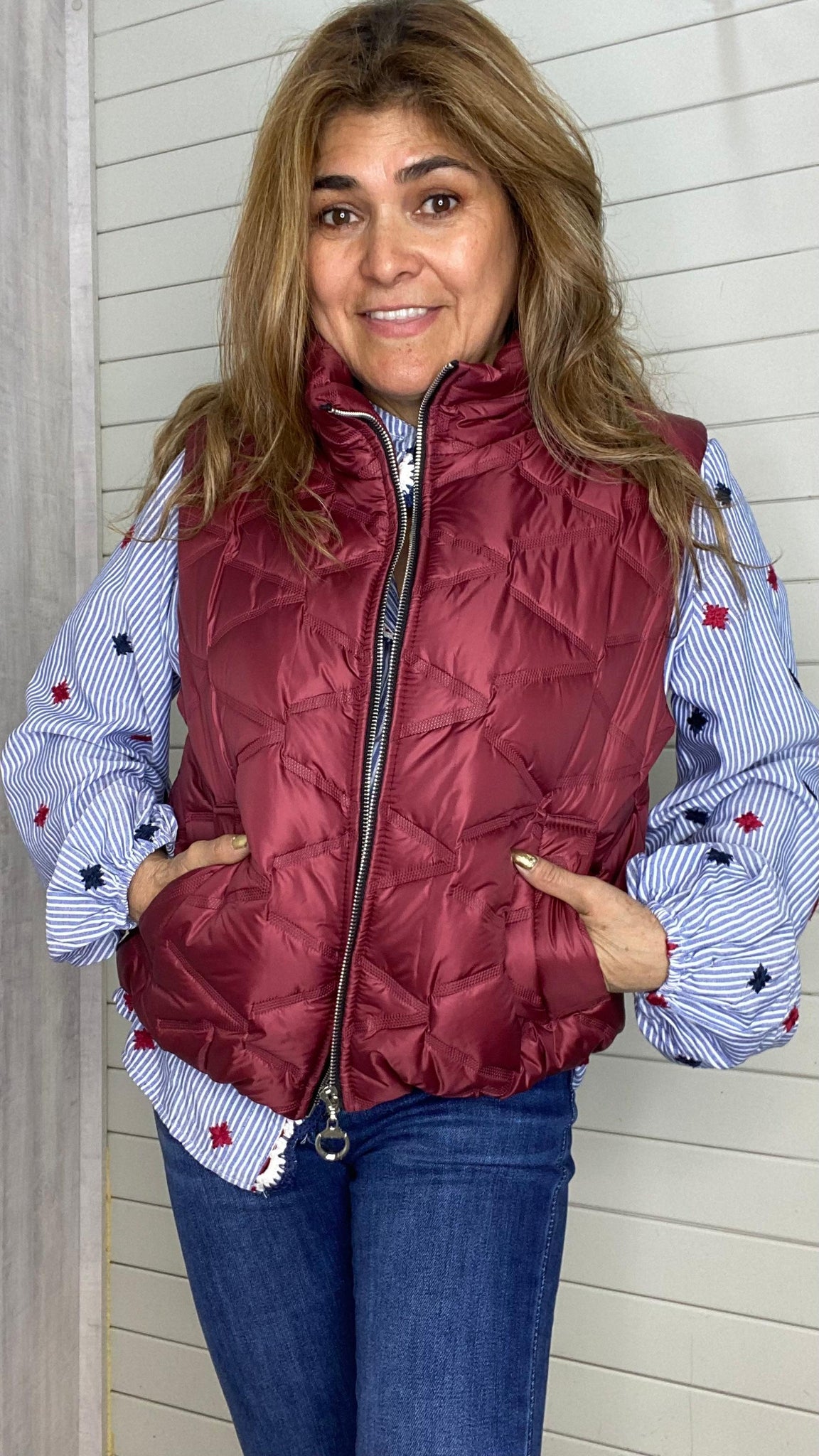 Chaleco Paris granate acolchado