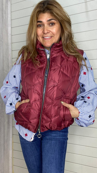 Chaleco Paris granate acolchado