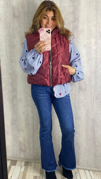 Chaleco Paris granate acolchado