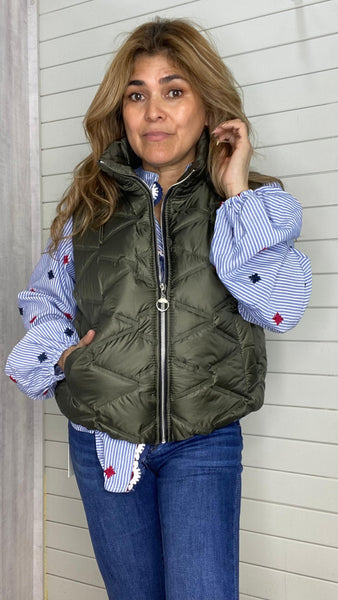 Chaleco Paris acolchado verde militar
