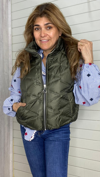 Chaleco Paris acolchado verde militar