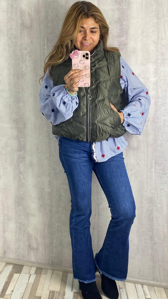 Chaleco Paris acolchado verde militar