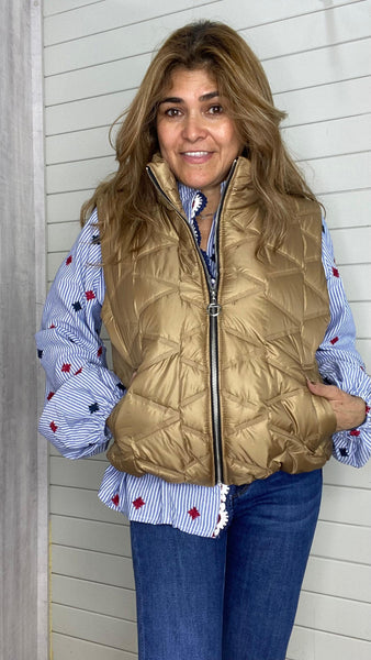 Chaleco Paris camel acolchado