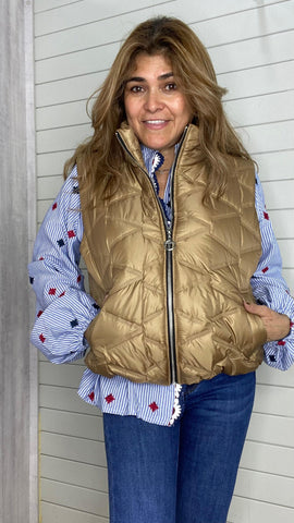 Chaleco Paris camel acolchado