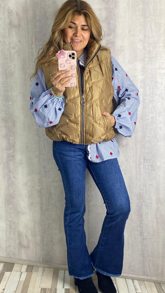 Chaleco Paris camel acolchado