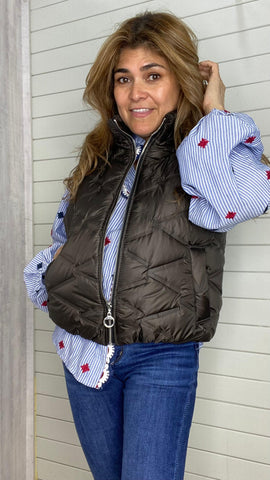 Chaleco Paris marrón chocolate acolchado