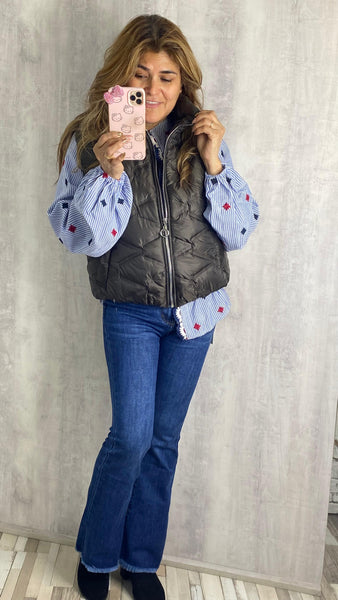 Chaleco Paris marrón chocolate acolchado