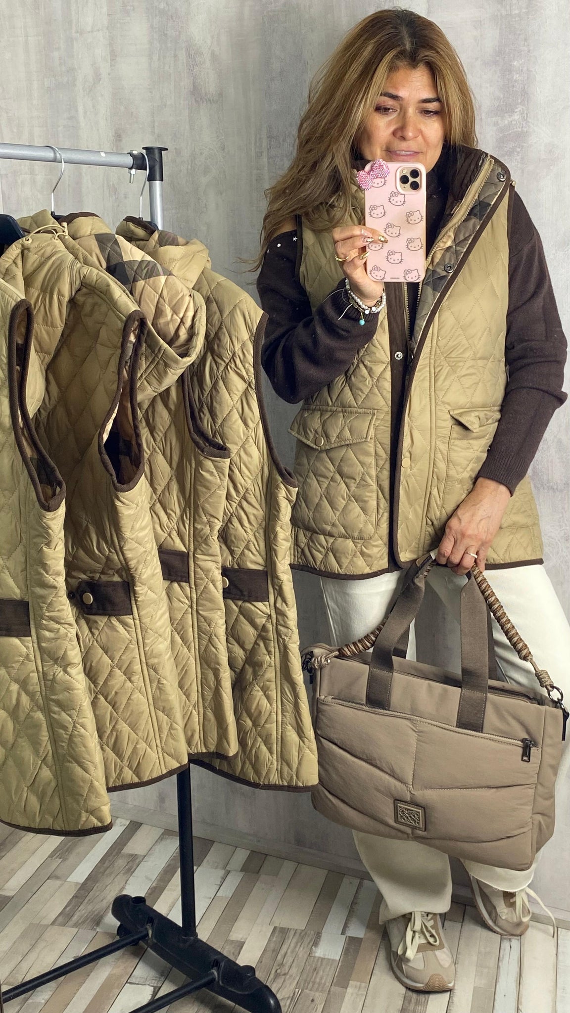 Chaleco acolchado camel