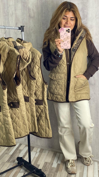 Chaleco acolchado camel