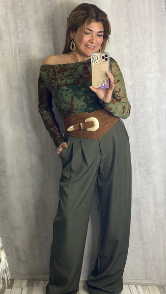 Pantalón largo verde militar