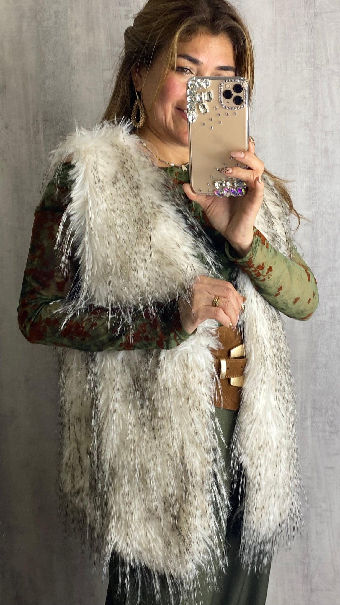 Chaleco de pelo combinado