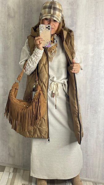 Conjunto de punto blanco roto dos piezas