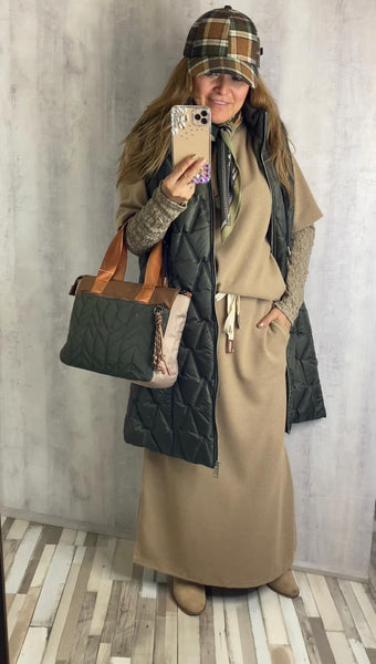 Chaleco acolchado verde militar