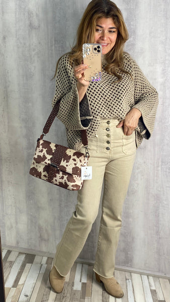 Jersey cachemir beige fondo topo