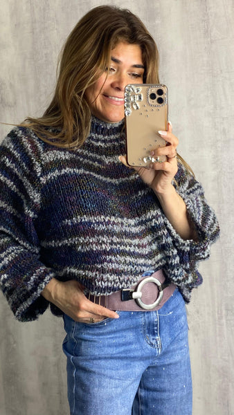 Cinturón elástico color malva