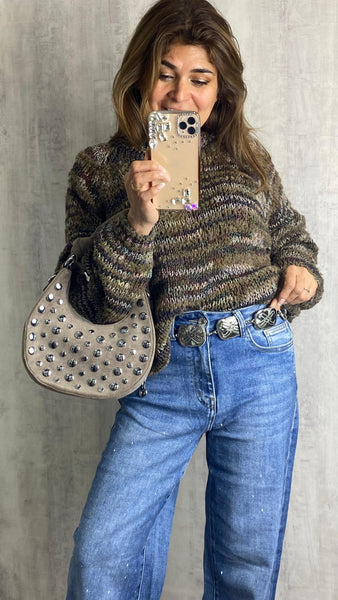 Cinturón de metal en tonos plata