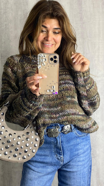 Cinturón de metal en tonos plata