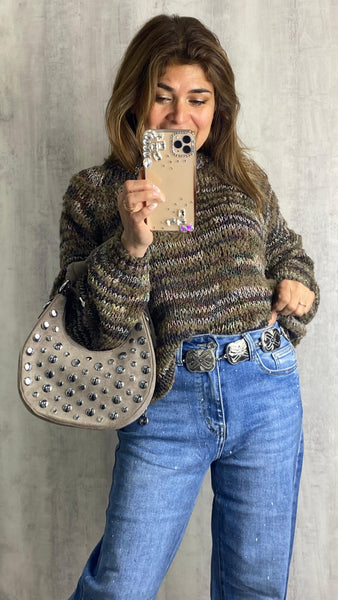 Cinturón de metal en tonos plata