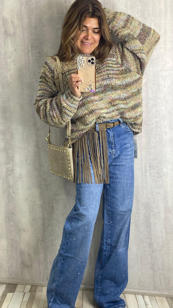 Cinturón de antelina con flecos