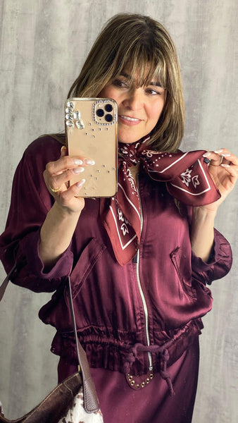 Chaqueta bomber satinada