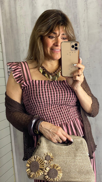 Conjunto a rayas de viscosa