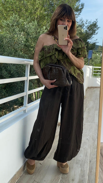 Bolso de mano marrón chocolate en polipiel