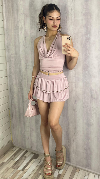 Conjunto de punto en rasa claro