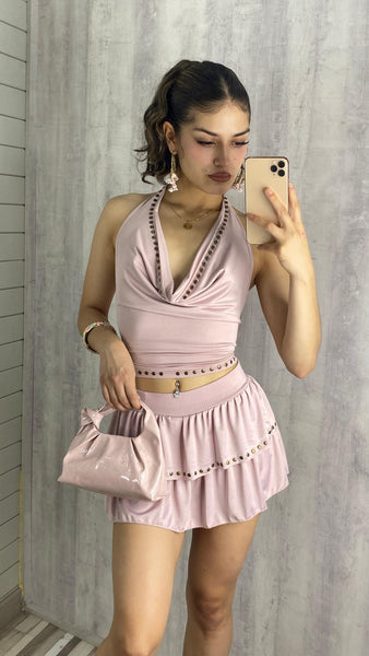 Conjunto de punto en rasa claro